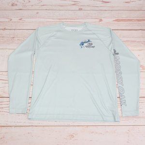 Men's EAG Elite Mossy Oak Large Elements Long Sleeve Performance Fishing Shirt